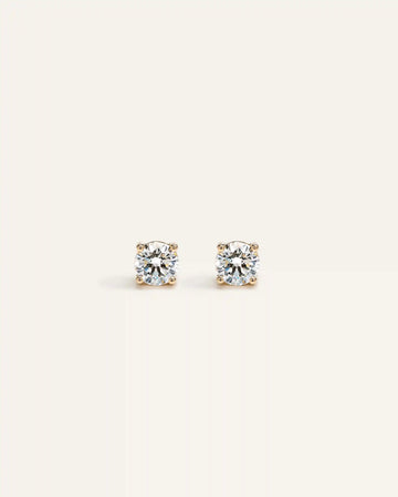 14K Gold Lab Grown Diamond Four-Prong Solitaire Studs - 0.50ctw