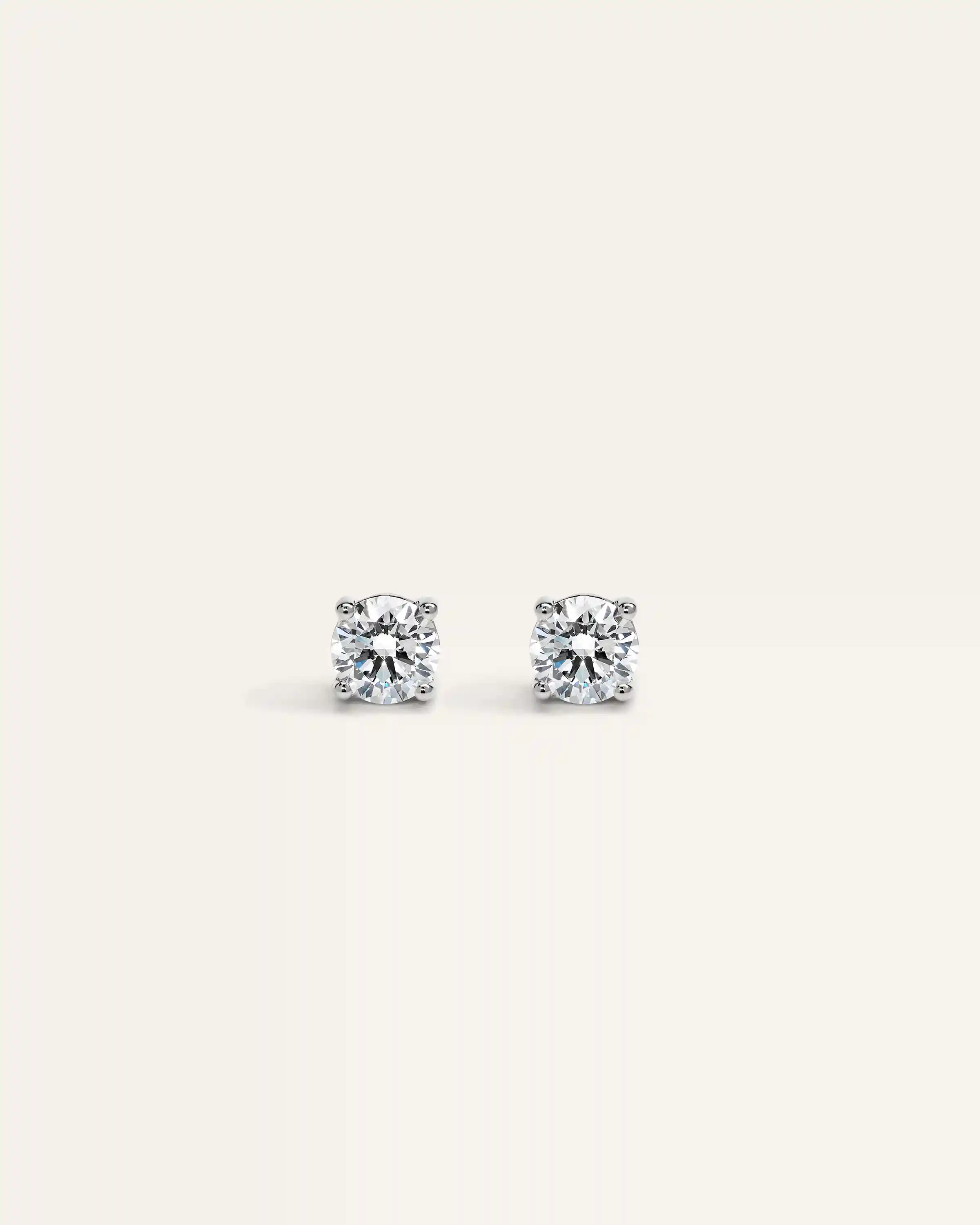 14K Gold Lab Grown Diamond Four-Prong Solitaire Studs - 0.50ctw