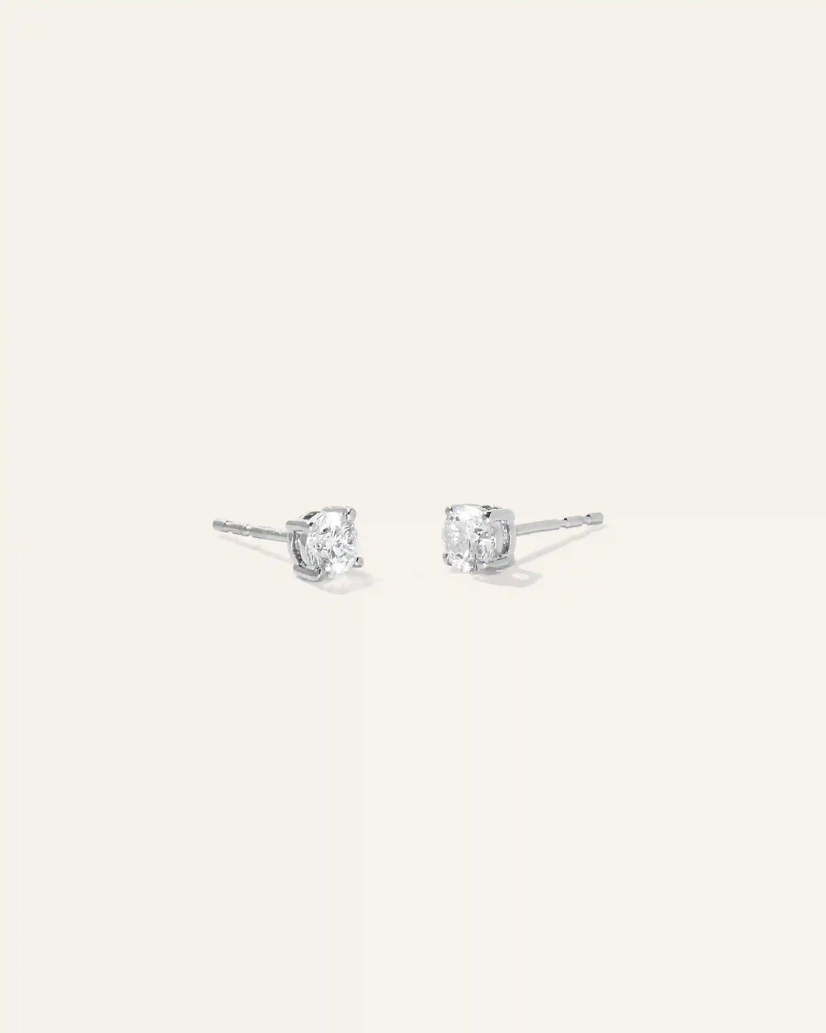14k Gold Natural Diamond Solitaire Studs - 0.50ctw