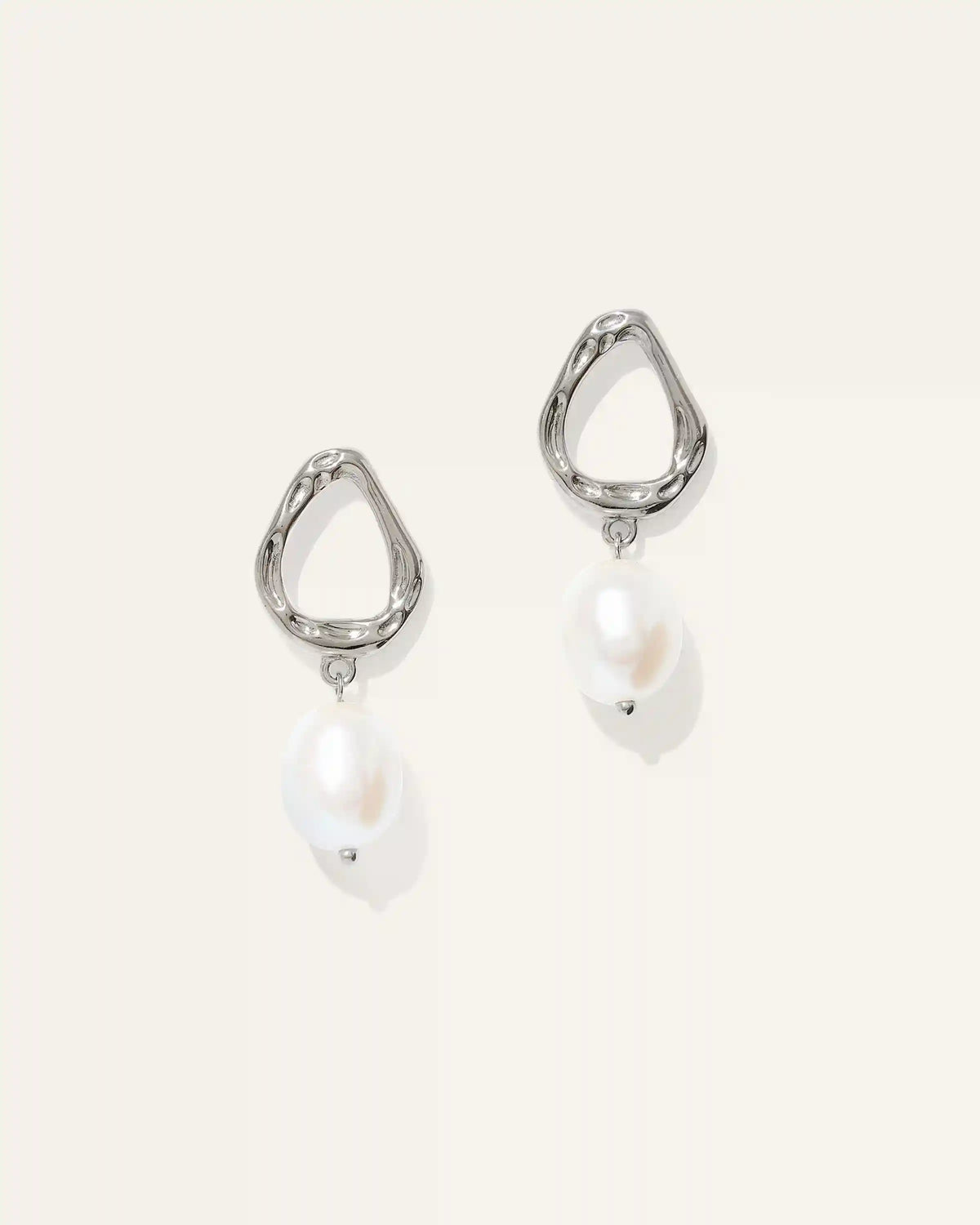 Freshwater Cultured Pearl Sculptural Drop Earrings