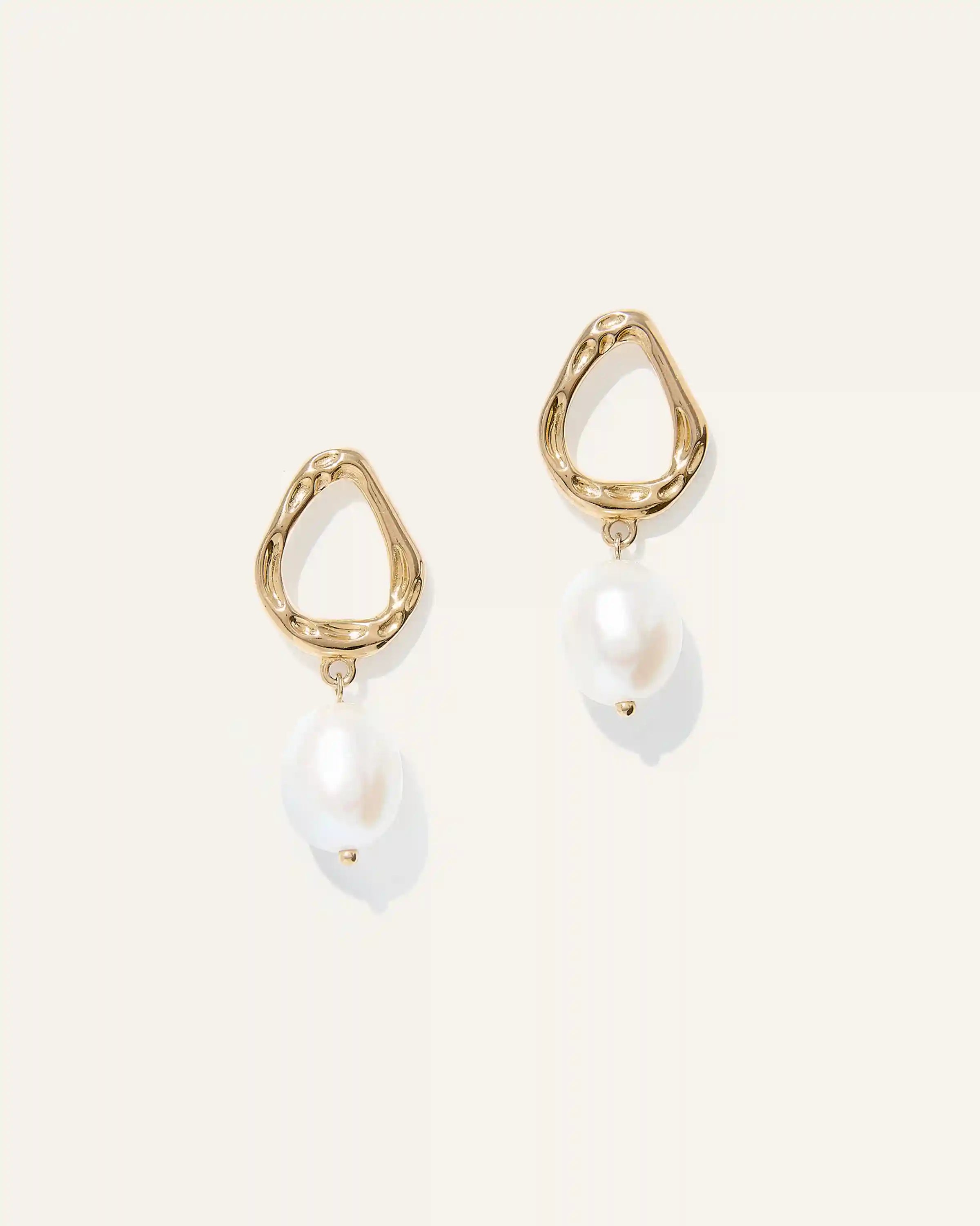 Freshwater Cultured Pearl Sculptural Drop Earrings