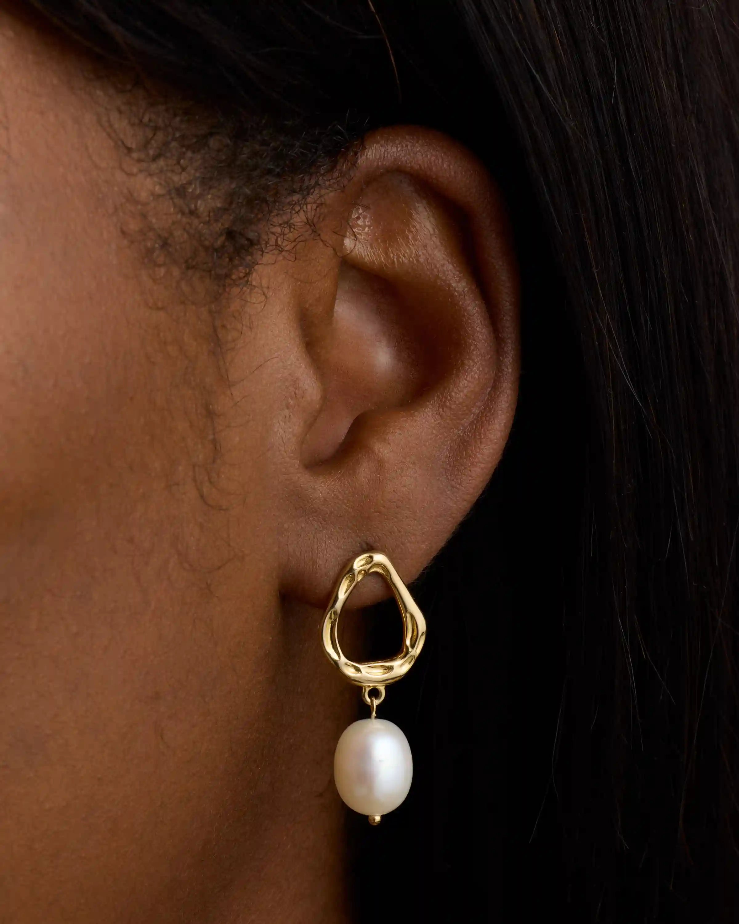 Freshwater Cultured Pearl Sculptural Drop Earrings