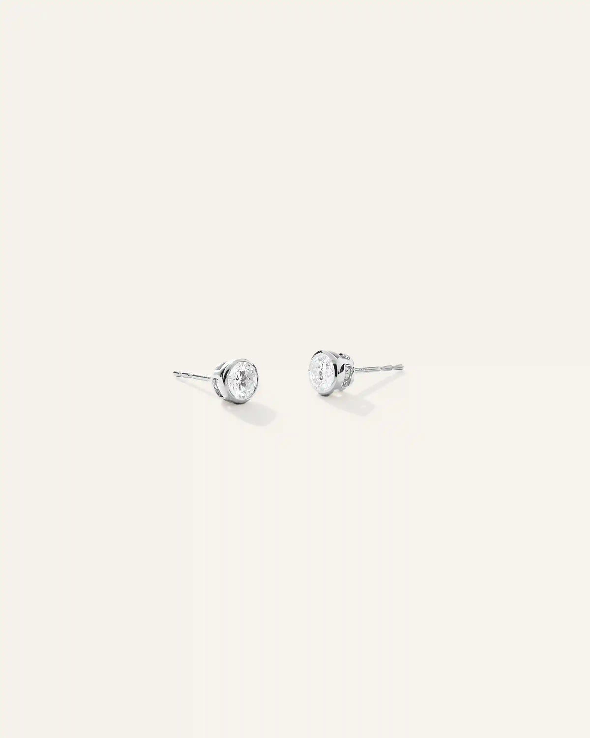 14k Gold Lab Grown Diamond Bezel Studs - 0.50ctw