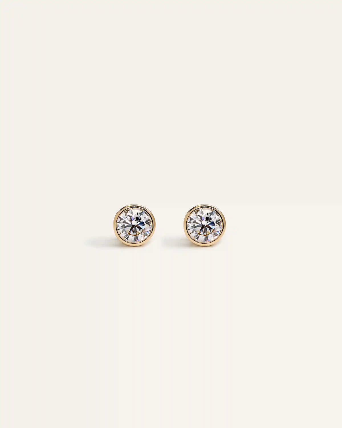 14k Gold Lab Grown Diamond Bezel Studs - 0.50ctw