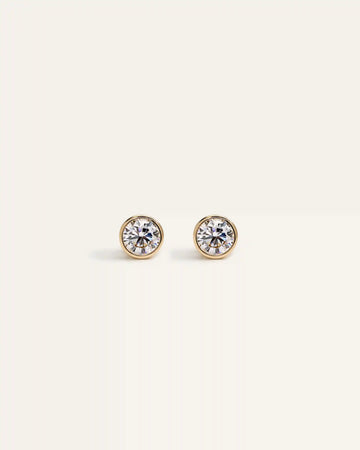14k Gold Lab Grown Diamond Bezel Studs - 0.50ctw
