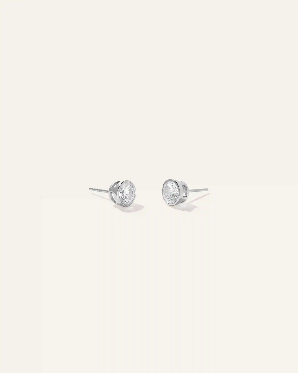 14K Gold Lab Grown Diamond Bezel Studs  - 2ctw