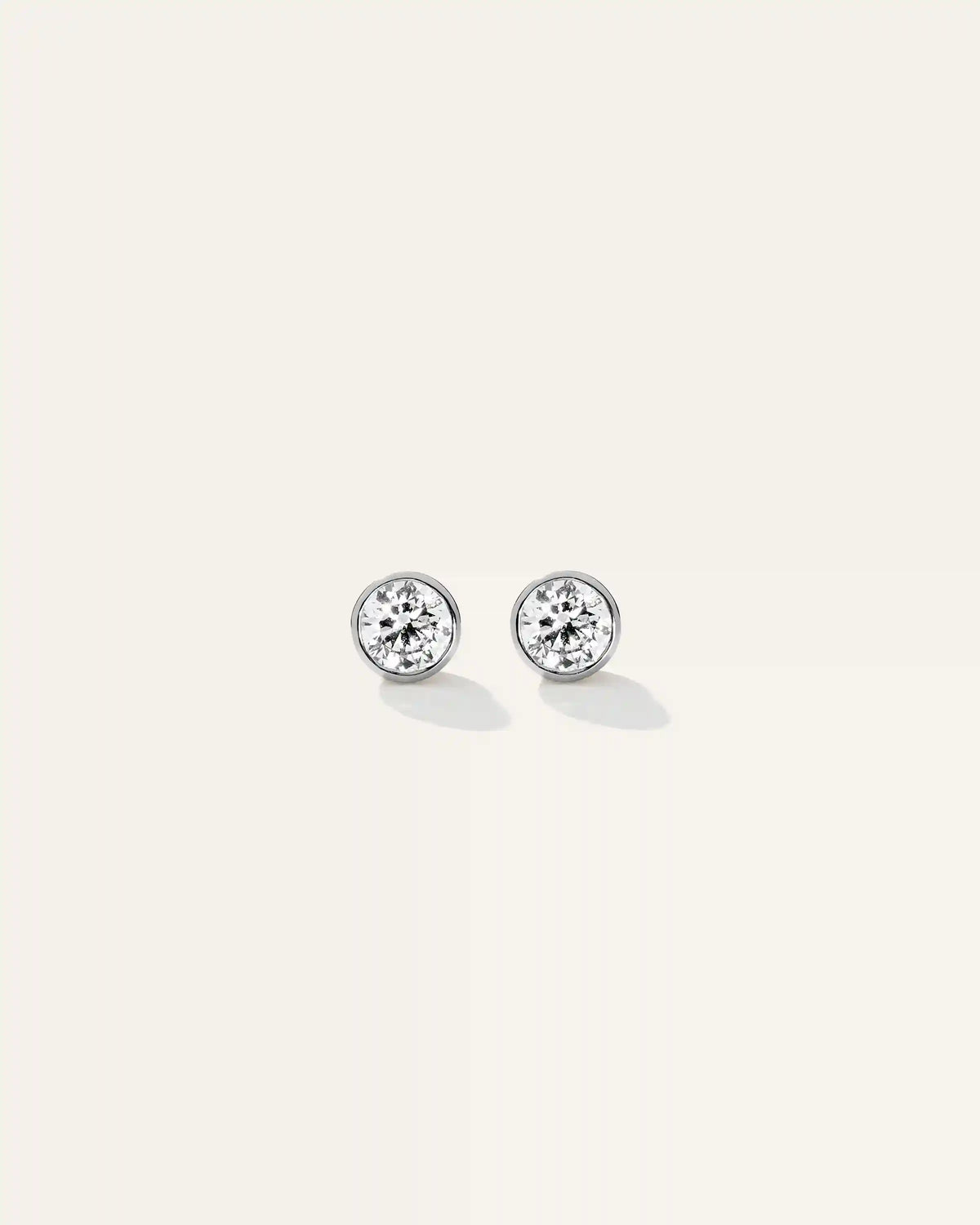 14K Gold Lab Grown Diamond Bezel Studs  - 2ctw