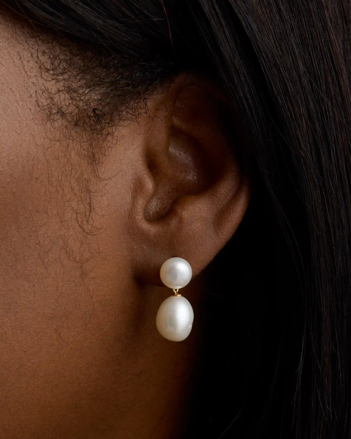 Freshwater Cultured Baroque Pearl Drop Earrings