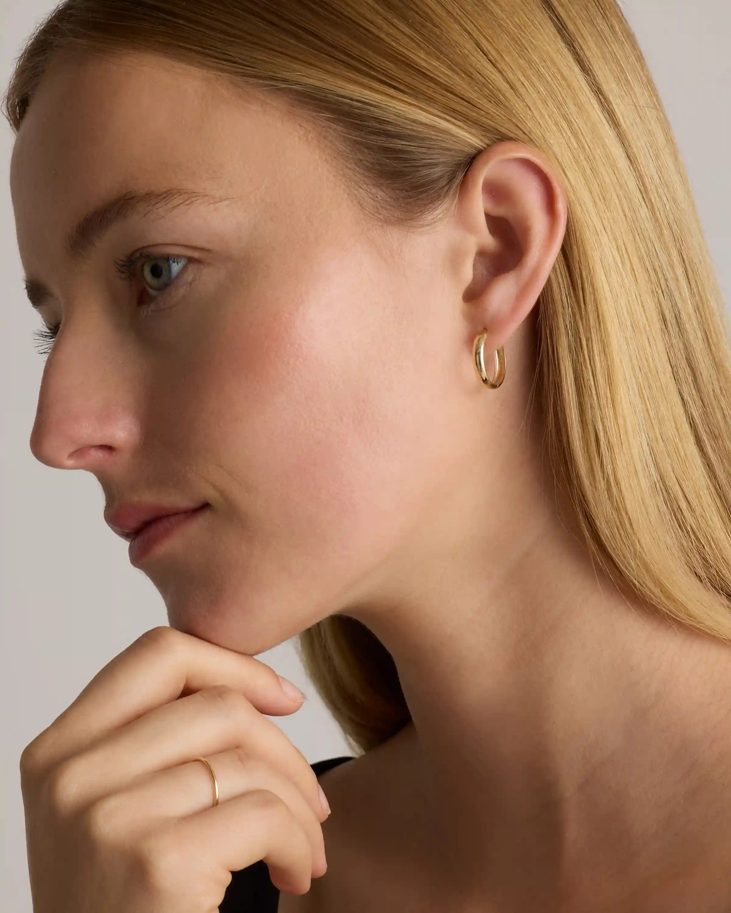14K Gold Bold Hoops