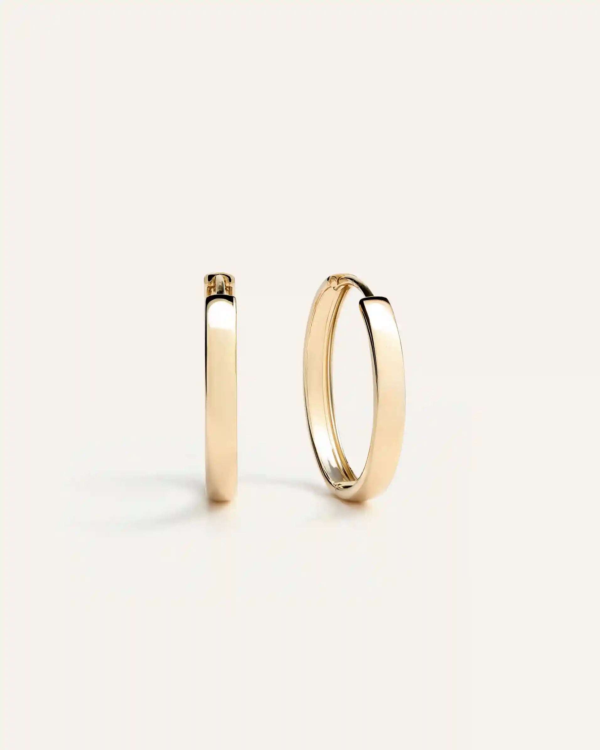 14K Gold Bold Hoops