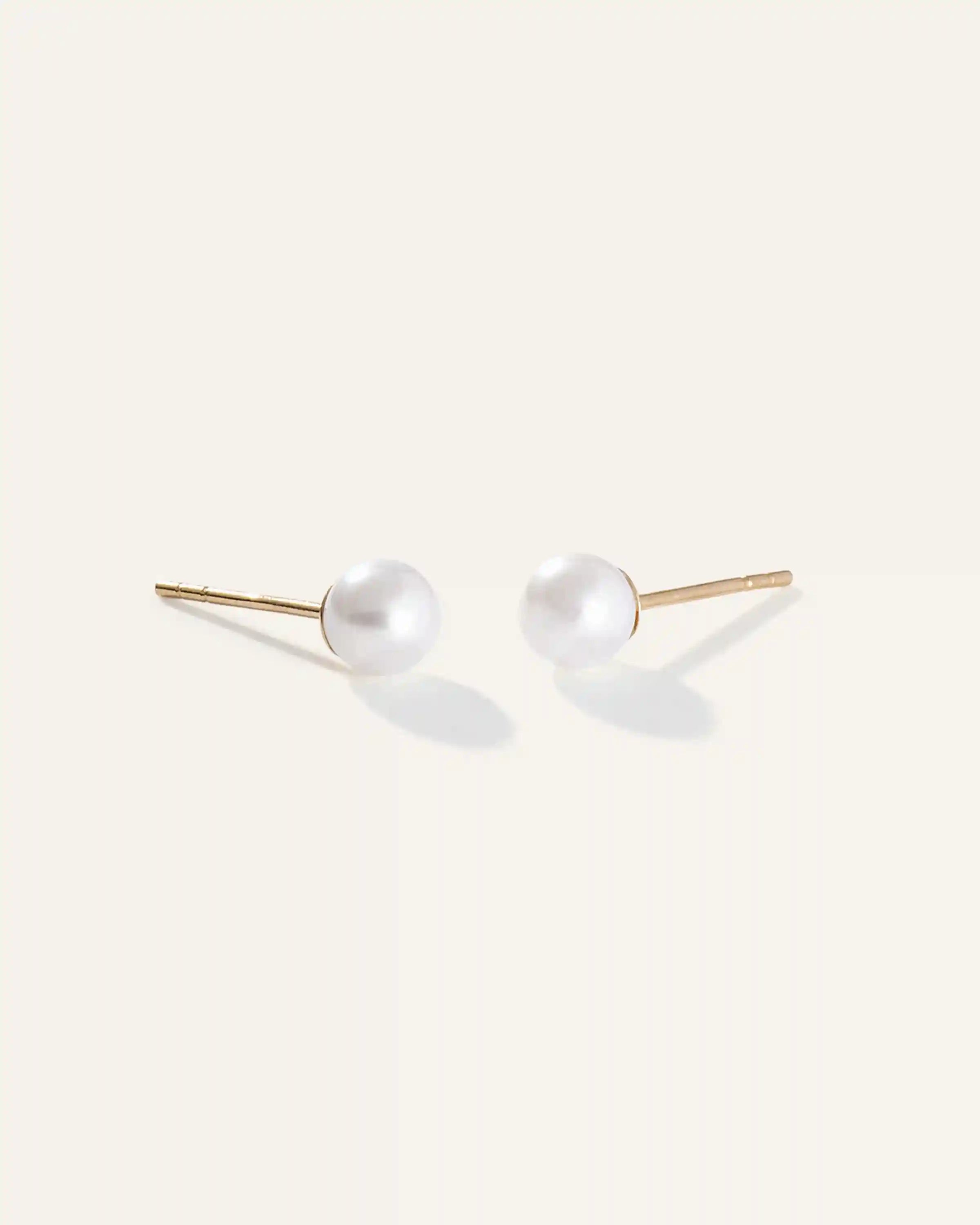 14K Gold Freshwater Cultured Pearl Studs