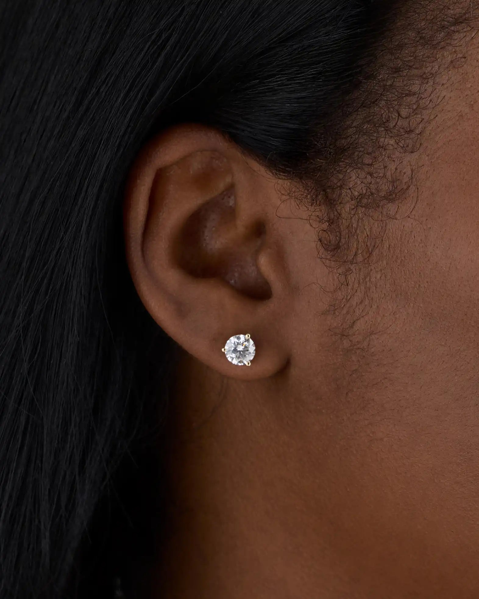 14K Gold Lab Grown Diamond Martini Studs - 2ctw