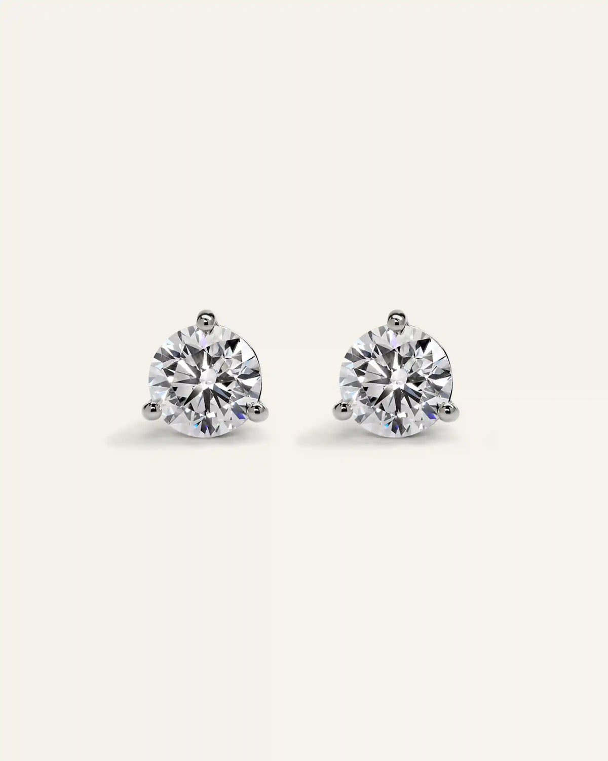 14K Gold Lab Grown Diamond Martini Studs - 3ctw