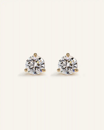 14K Gold Lab Grown Diamond Martini Studs - 3ctw