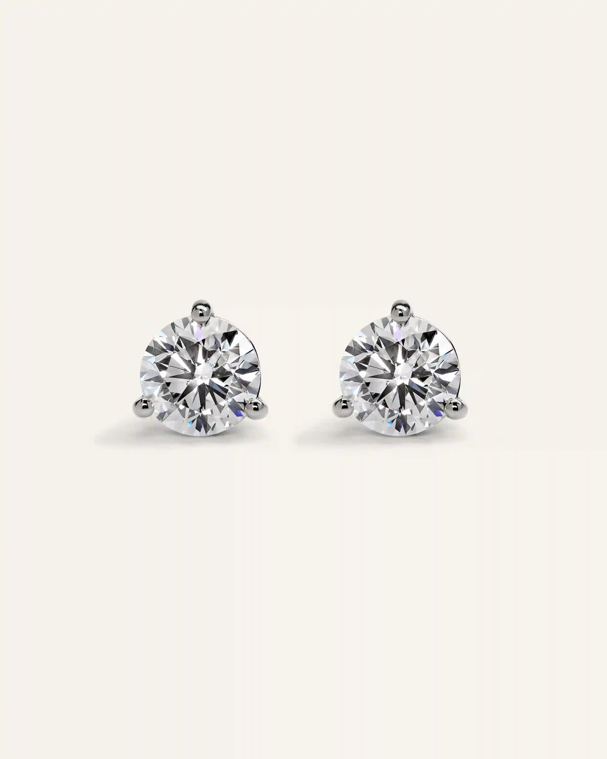 14K Gold Lab Grown Diamond Martini Studs - 4ctw
