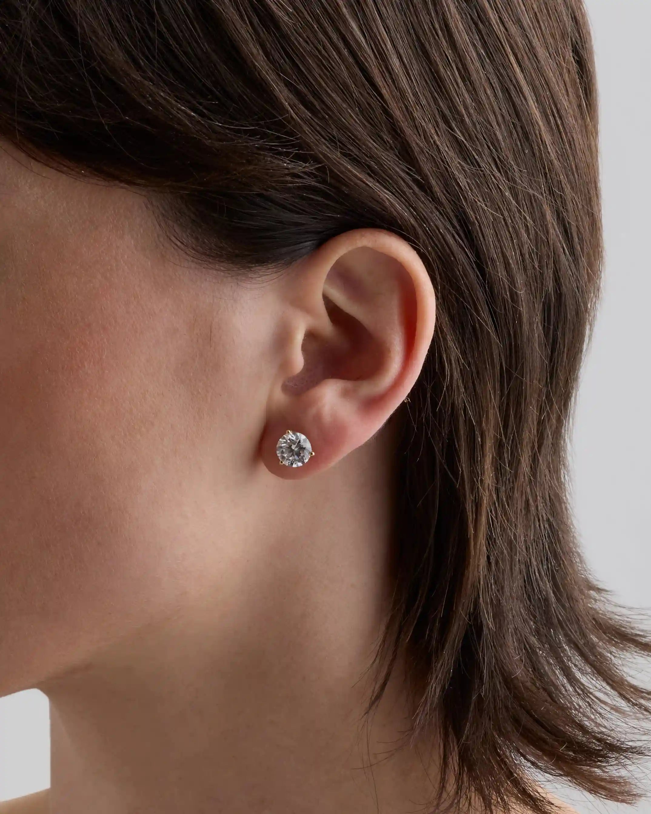 14K Gold Lab Grown Diamond Martini Studs - 4ctw