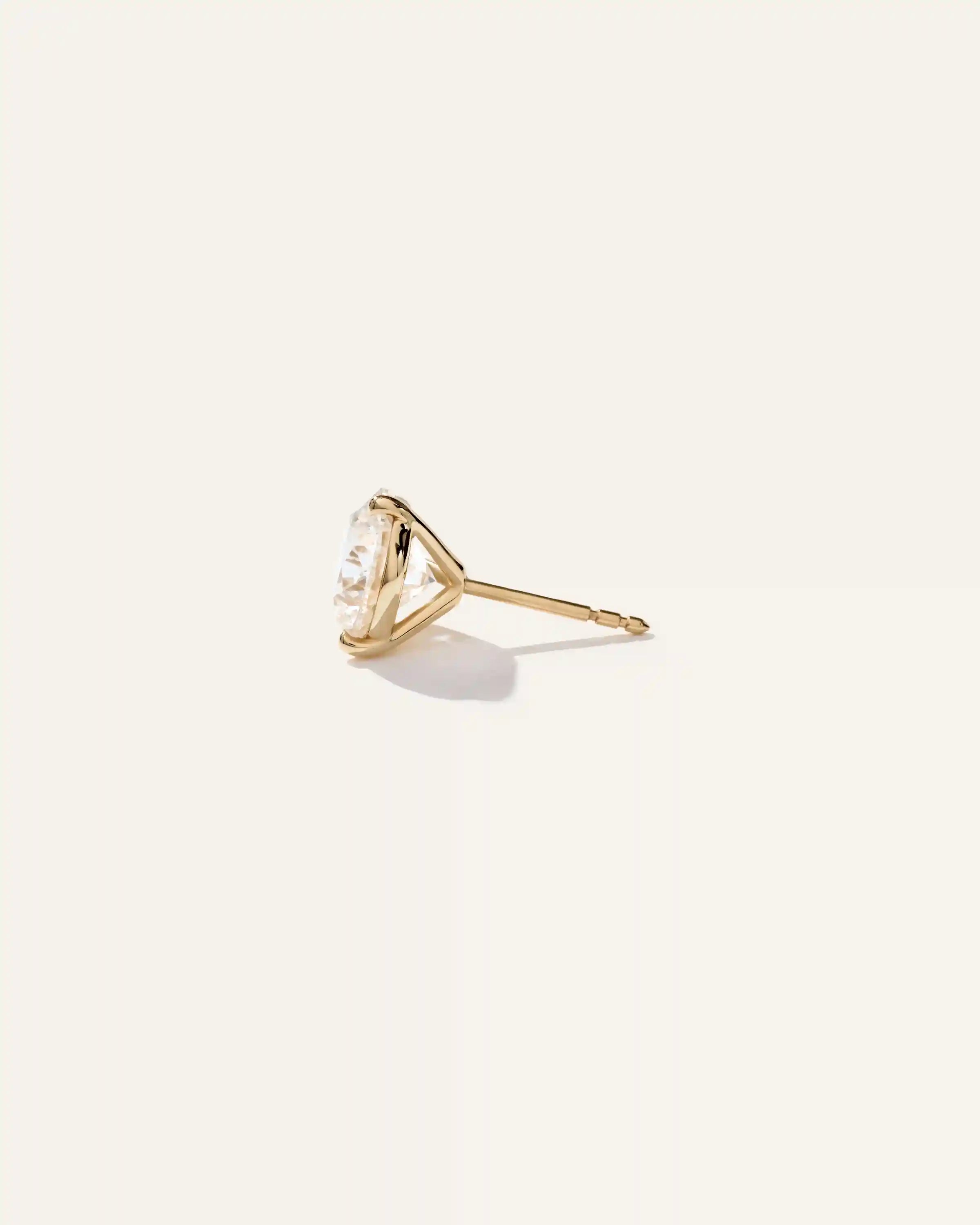 14K Gold Lab Grown Diamond Martini Studs - 4ctw