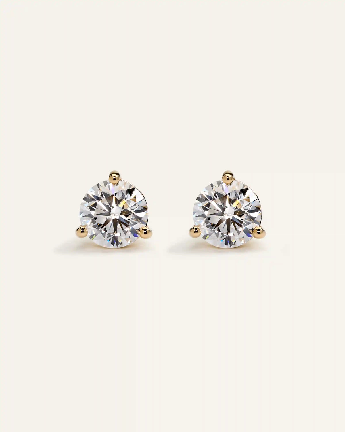 14K Gold Lab Grown Diamond Martini Studs - 4ctw