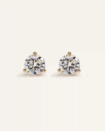 14K Gold Lab Grown Diamond Martini Studs - 4ctw