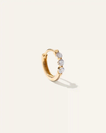 14K Gold Lab Grown Diamond Shared Prong Huggie