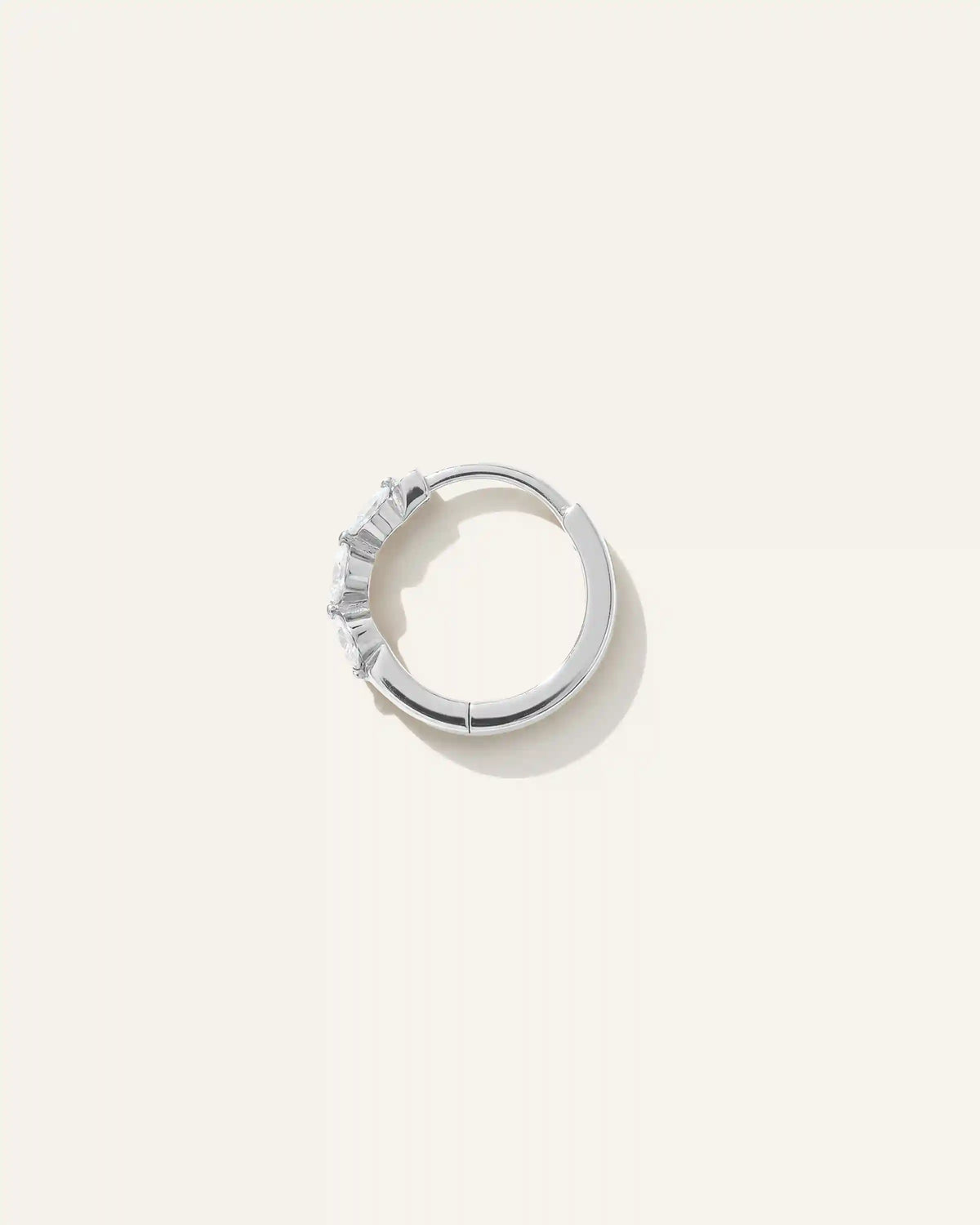14K Gold Lab Grown Diamond Shared Prong Huggie
