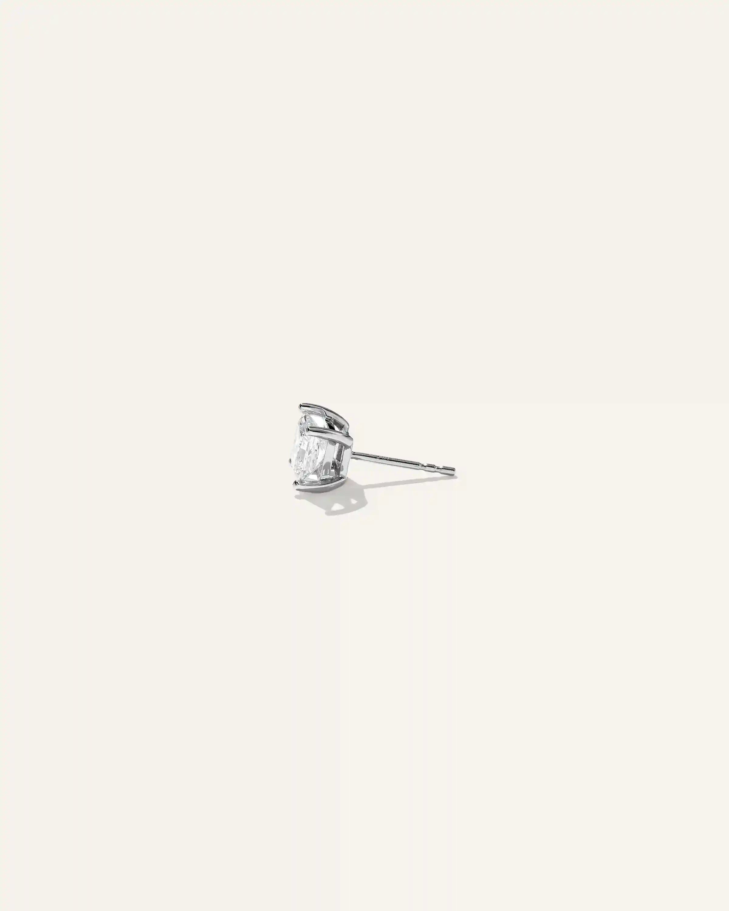 14K Gold Lab Grown Diamond Princess Solitaire Studs - 2ctw