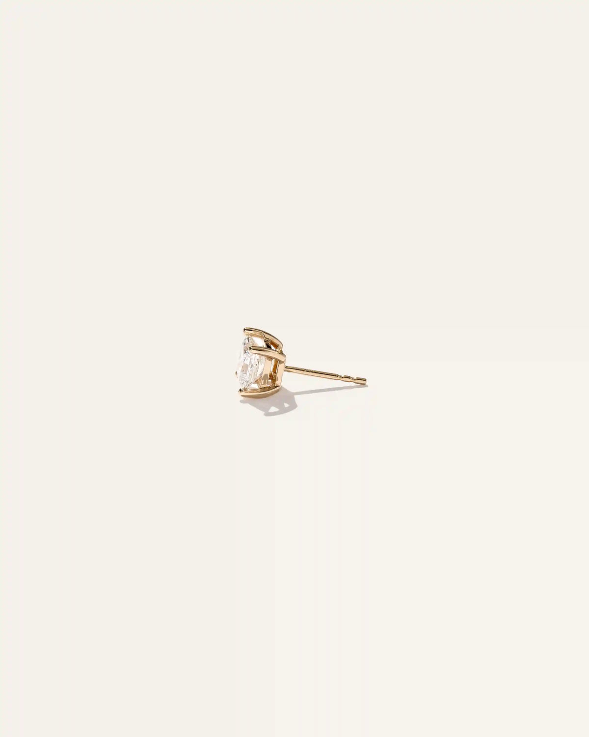 14K Gold Lab Grown Diamond Princess Solitaire Studs - 2ctw