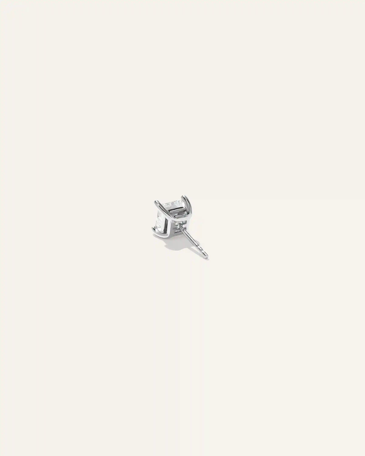 14K Gold Lab Grown Diamond Princess Solitaire Studs - 2ctw