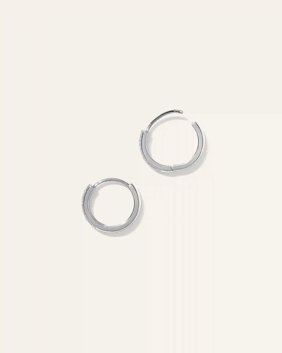 14K Gold Pave Diamond Multi Row Huggies