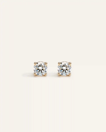 14K Gold Lab Grown Diamond Four-Prong Solitaire Studs - 1.5ctw