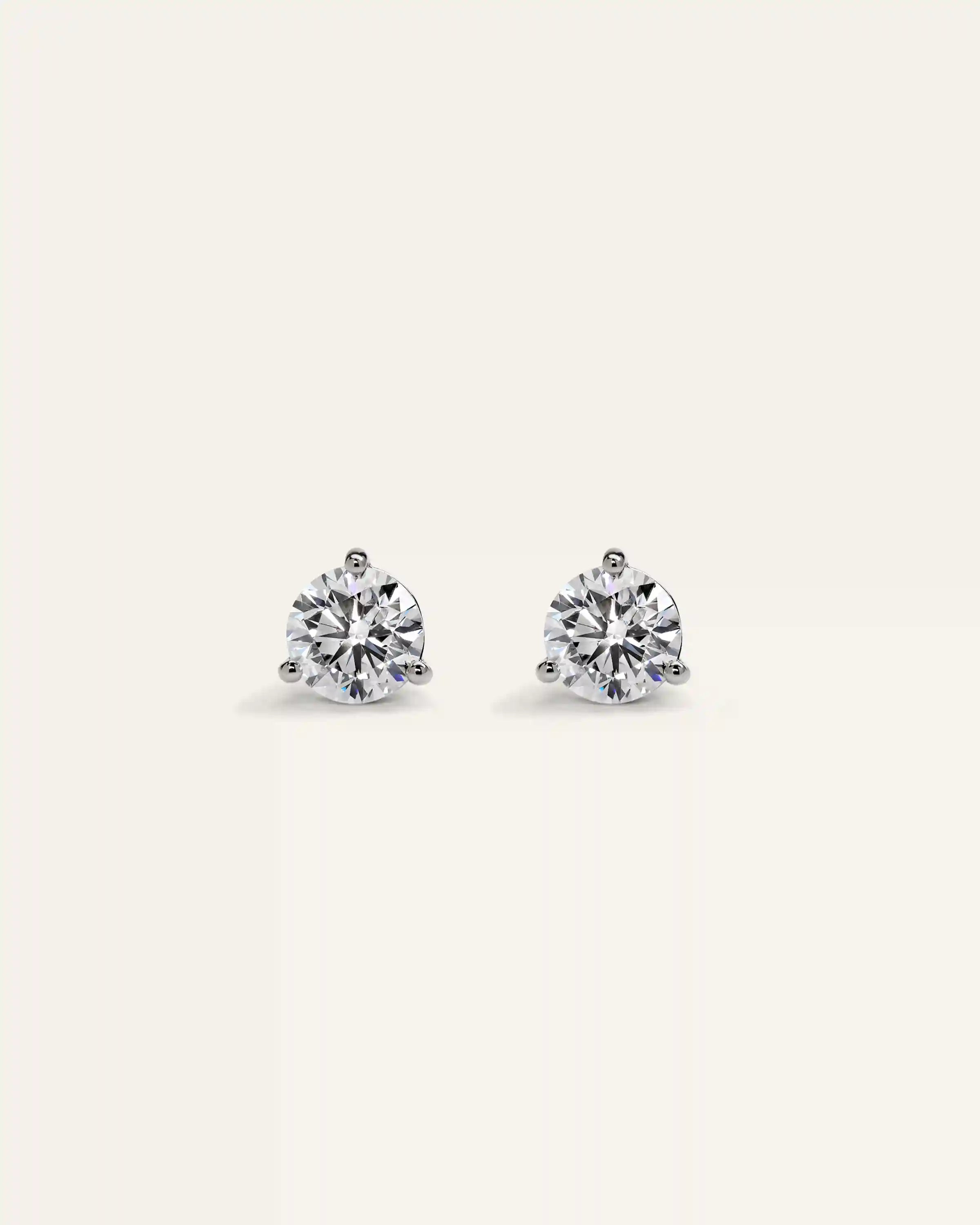 14K Gold Lab Grown Diamond Martini Studs - 1.5ctw