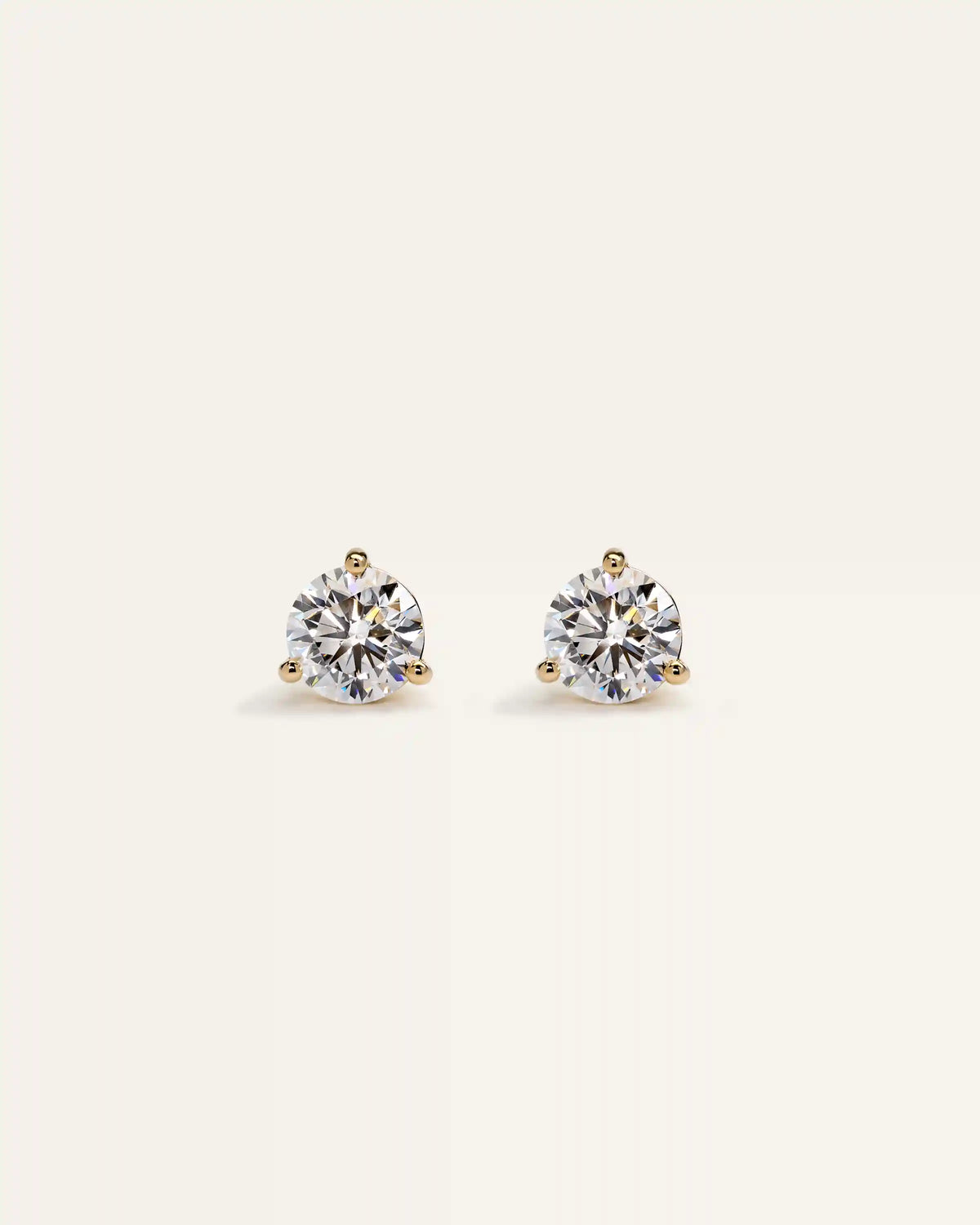 14K Gold Lab Grown Diamond Martini Studs - 1.5ctw