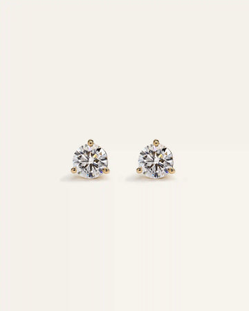 14K Gold Lab Grown Diamond Martini Studs - 1.5ctw