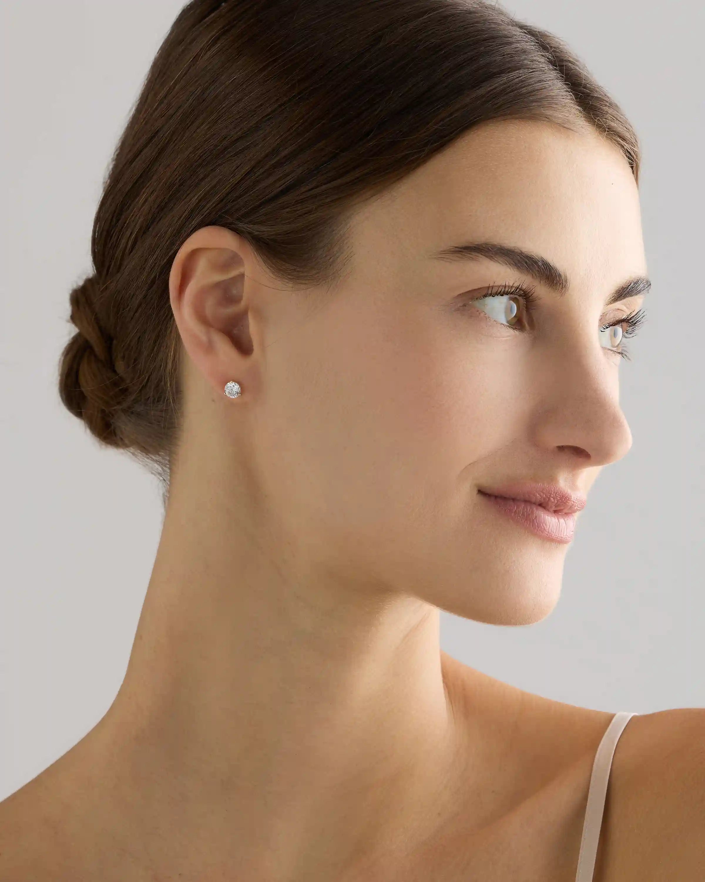 14K Gold Lab Grown Diamond Martini Studs - 1.5ctw