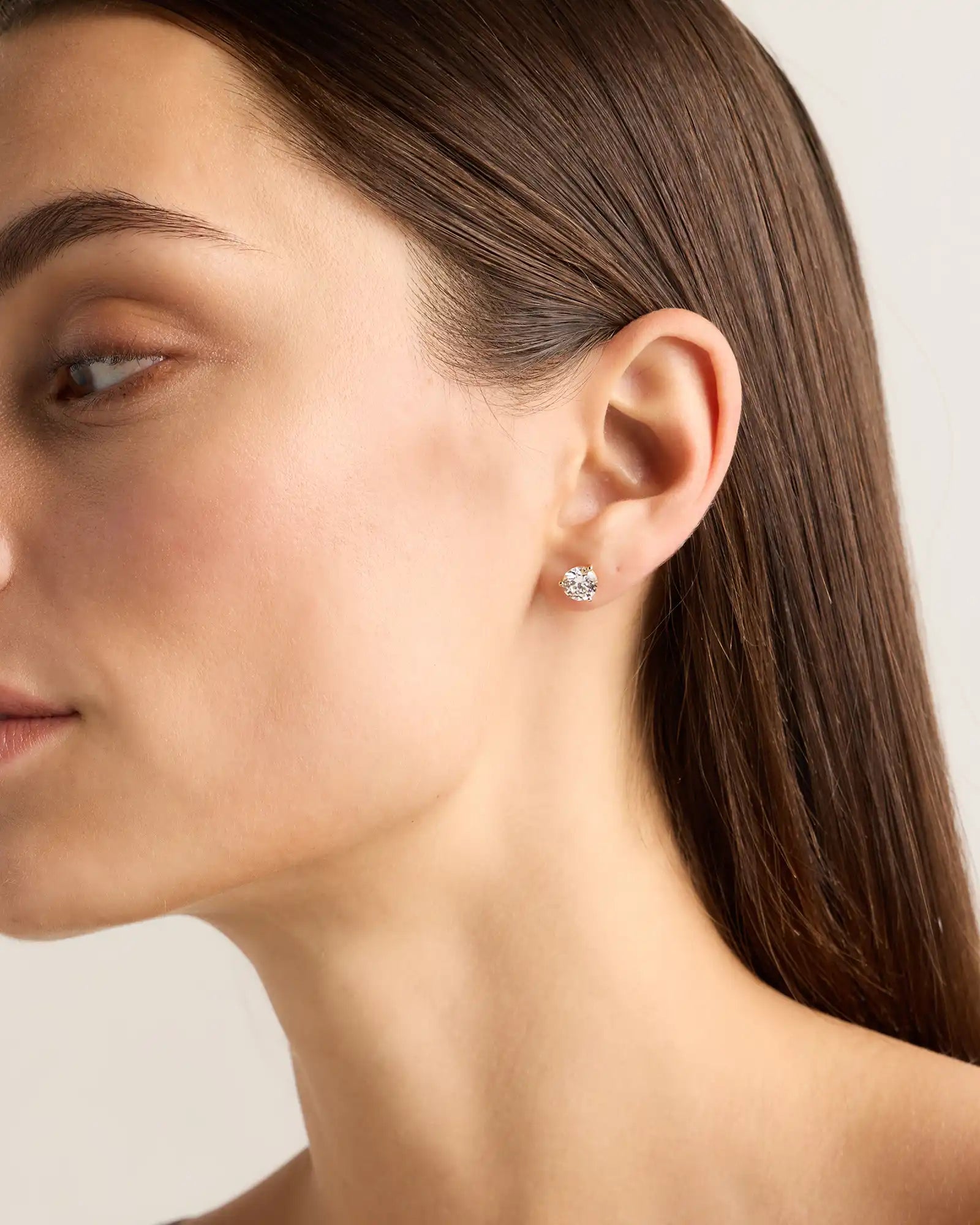 14K Gold Lab Grown Diamond Martini Studs - 2.5ctw