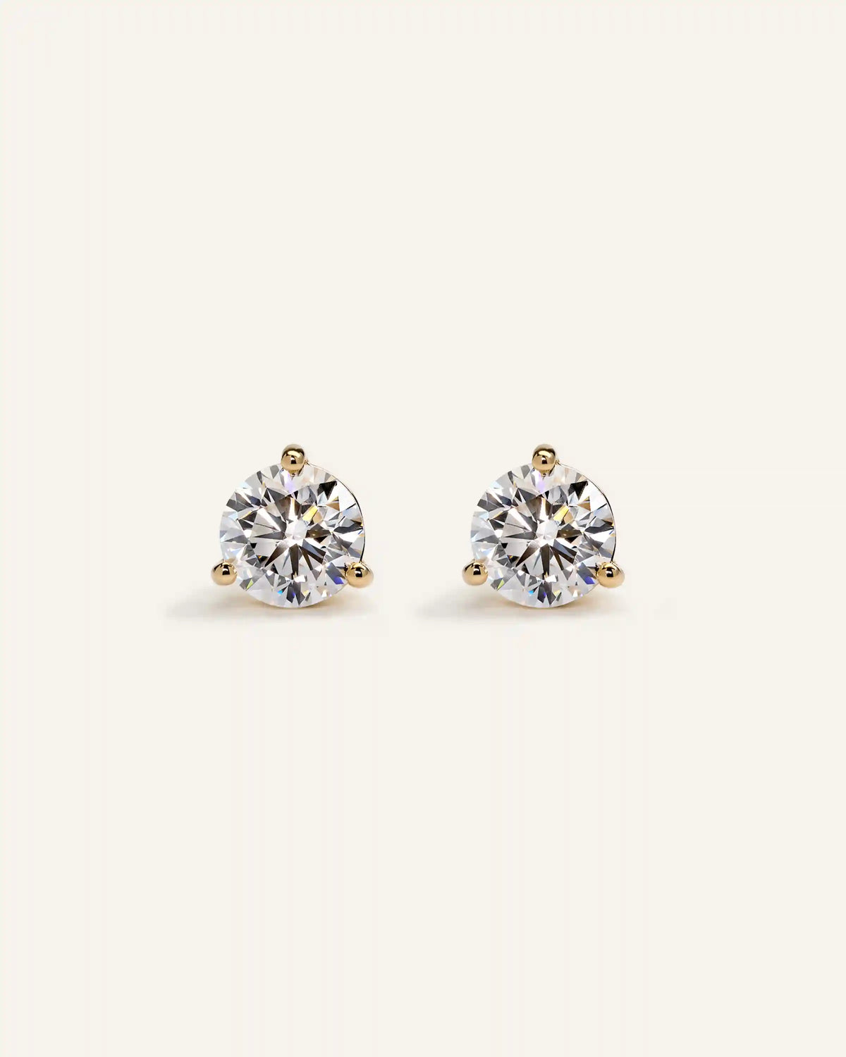 14K Gold Lab Grown Diamond Martini Studs - 2.5ctw
