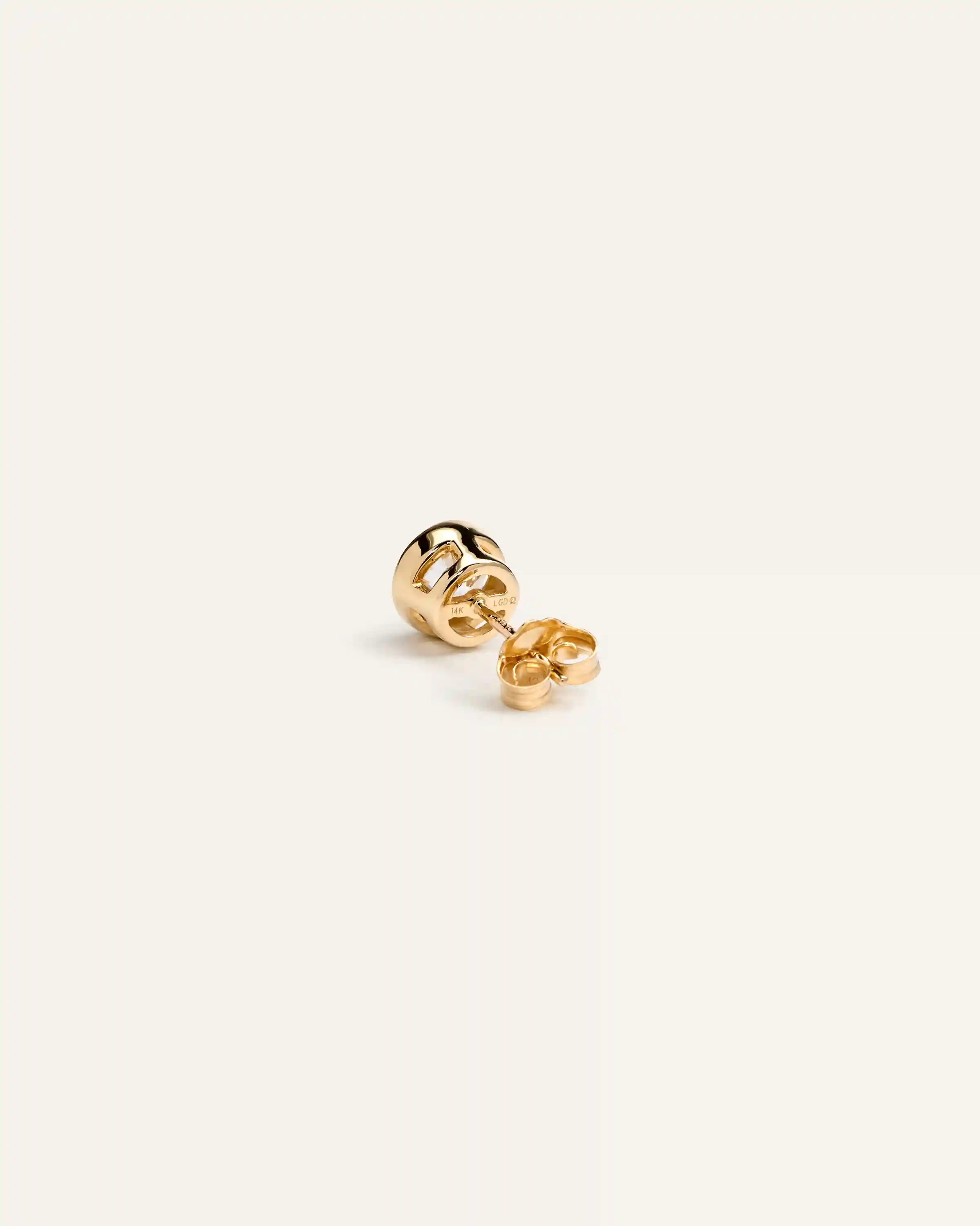 14k Gold Lab Grown Diamond Bezel Studs - 1ctw