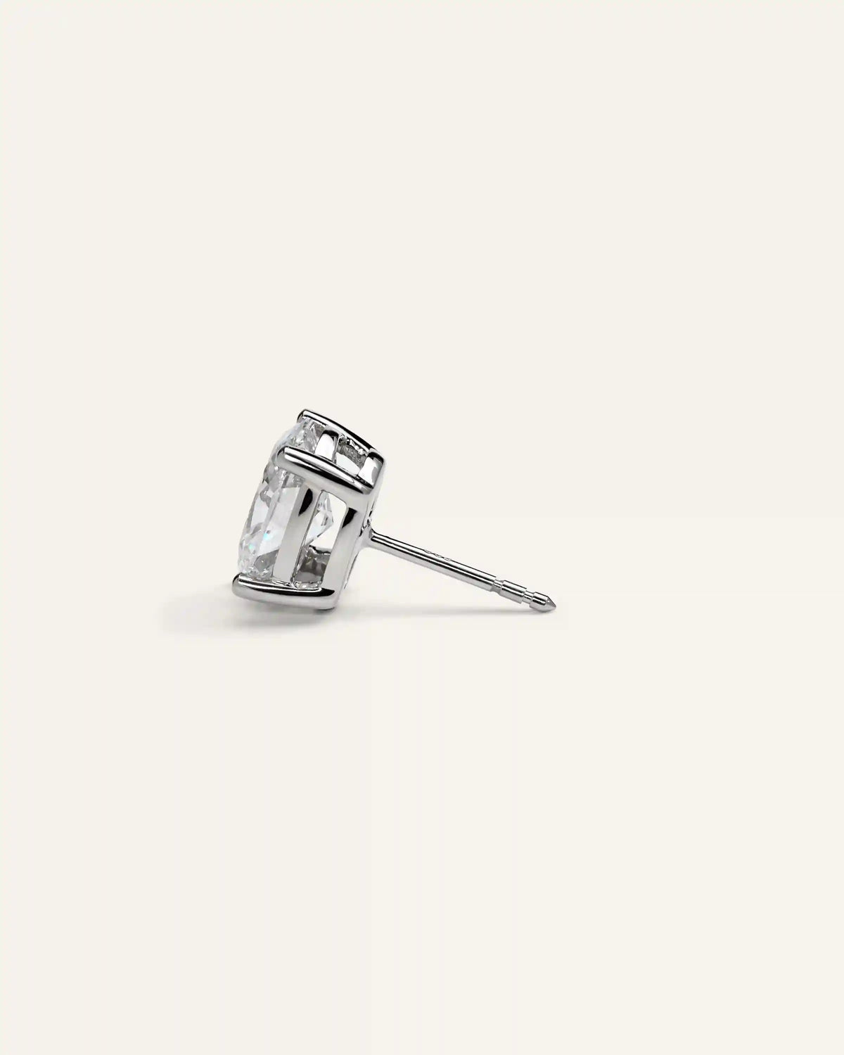 14K Gold Lab Grown Diamond Oval Solitaire Studs - 3ctw