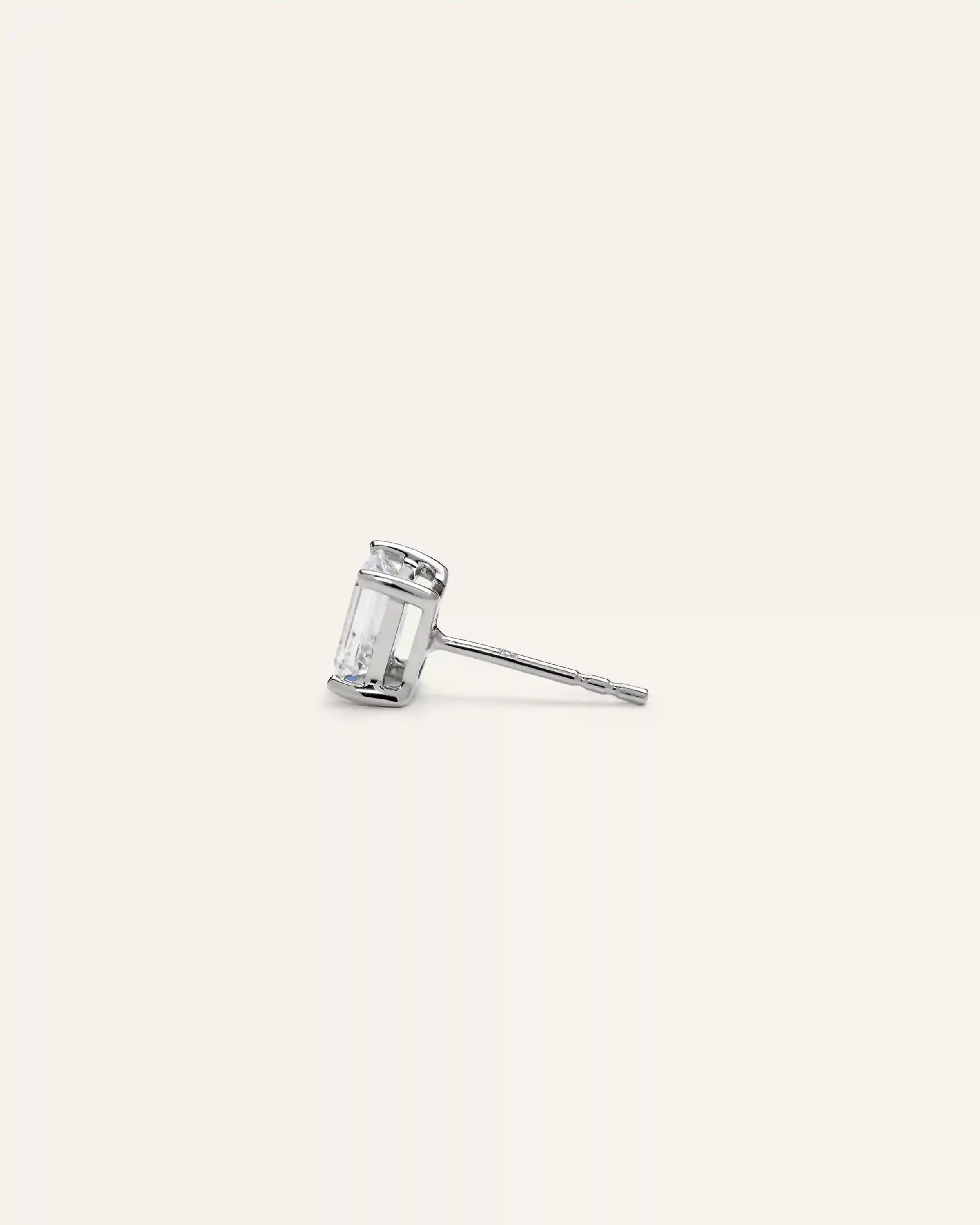 14K Gold Lab Grown Diamond Emerald Solitaire Studs - 1.5ctw
