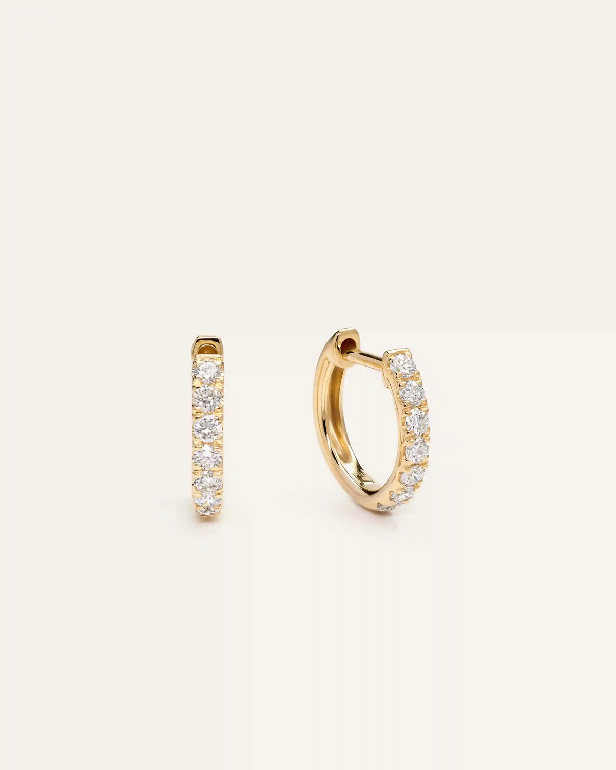 14K Gold Lab Grown Diamond Huggies