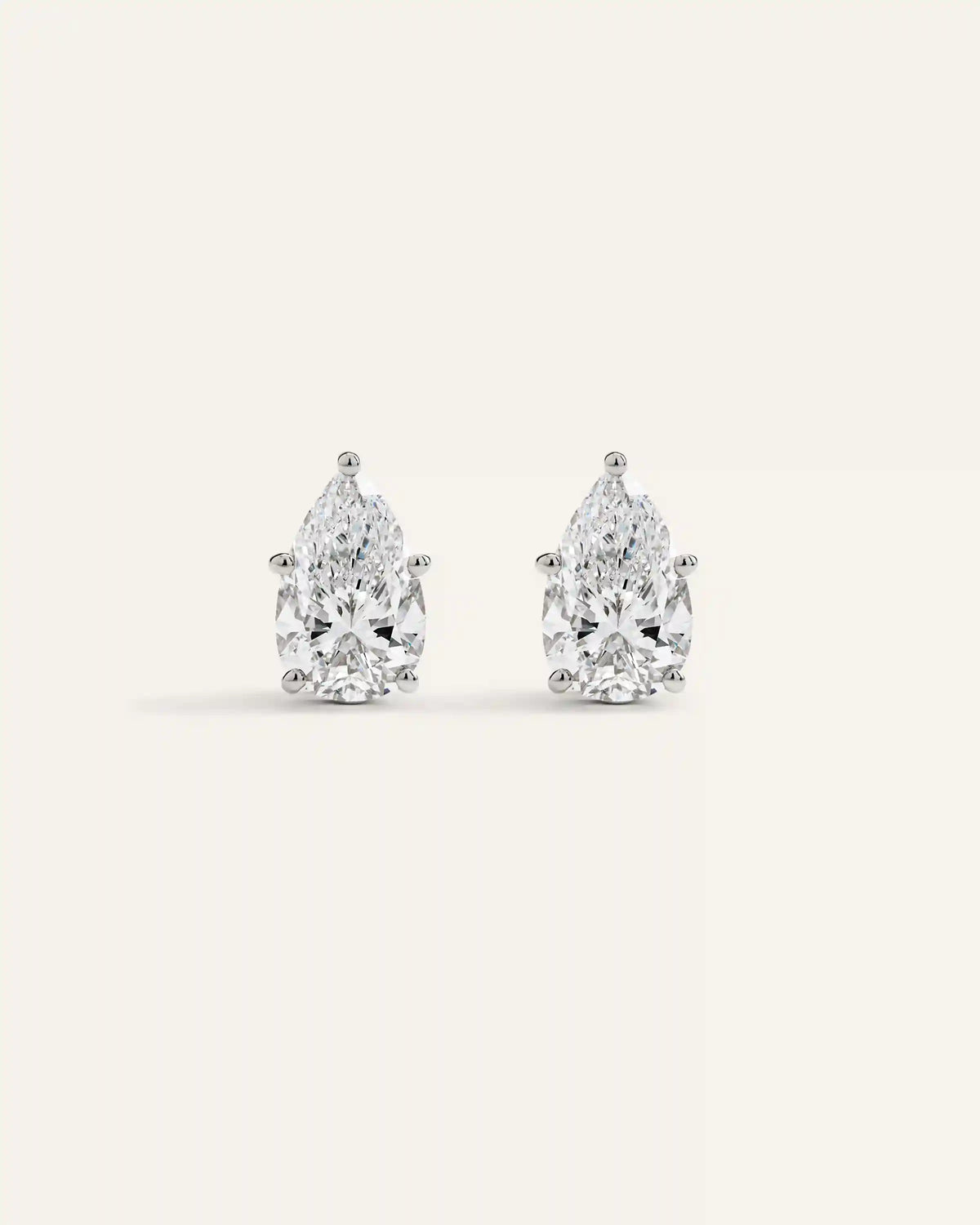 14K Gold Lab Grown Diamond Statement Pear Studs - 6ctw