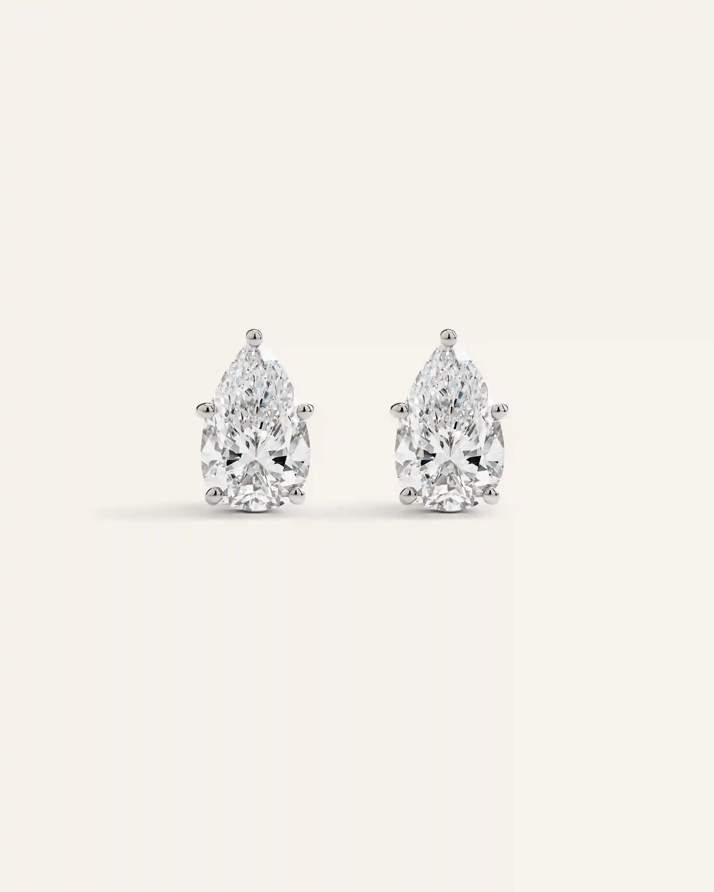 14K Gold Lab Grown Diamond Statement Pear Studs - 6ctw