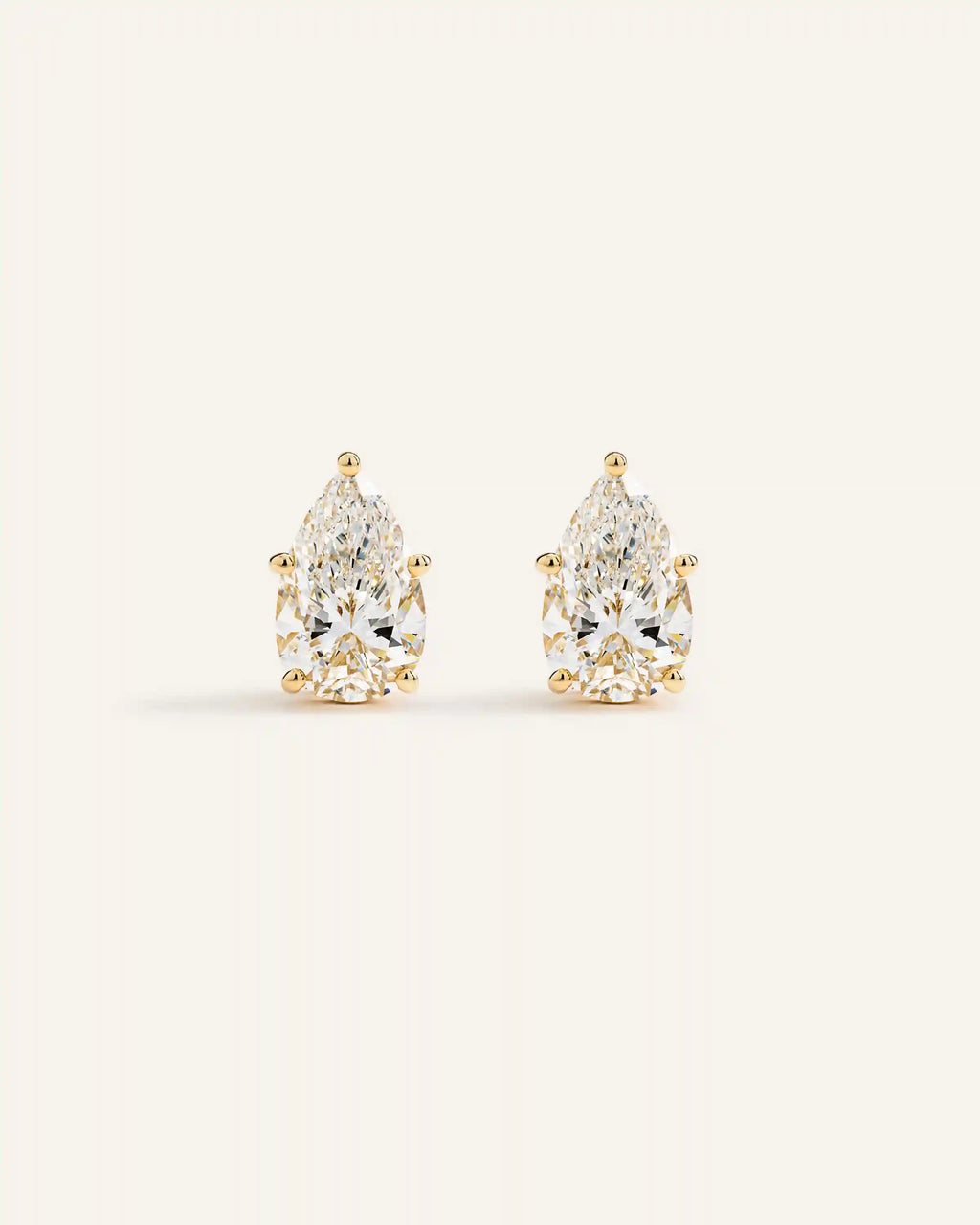 14K Gold Lab Grown Diamond Statement Pear Studs - 6ctw
