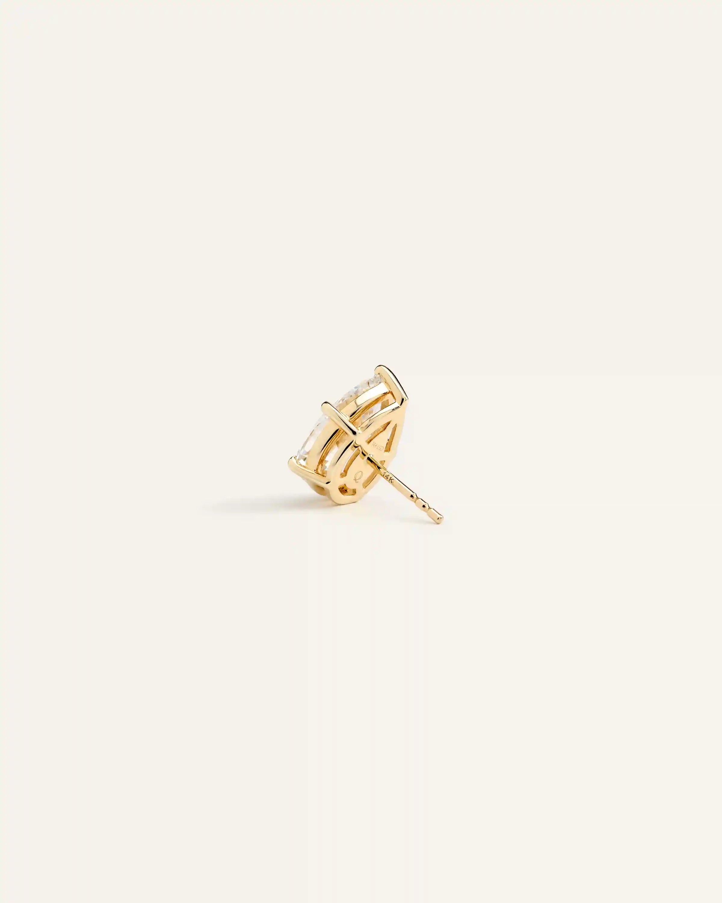 14K Gold Lab Grown Diamond Statement Pear Studs - 6ctw