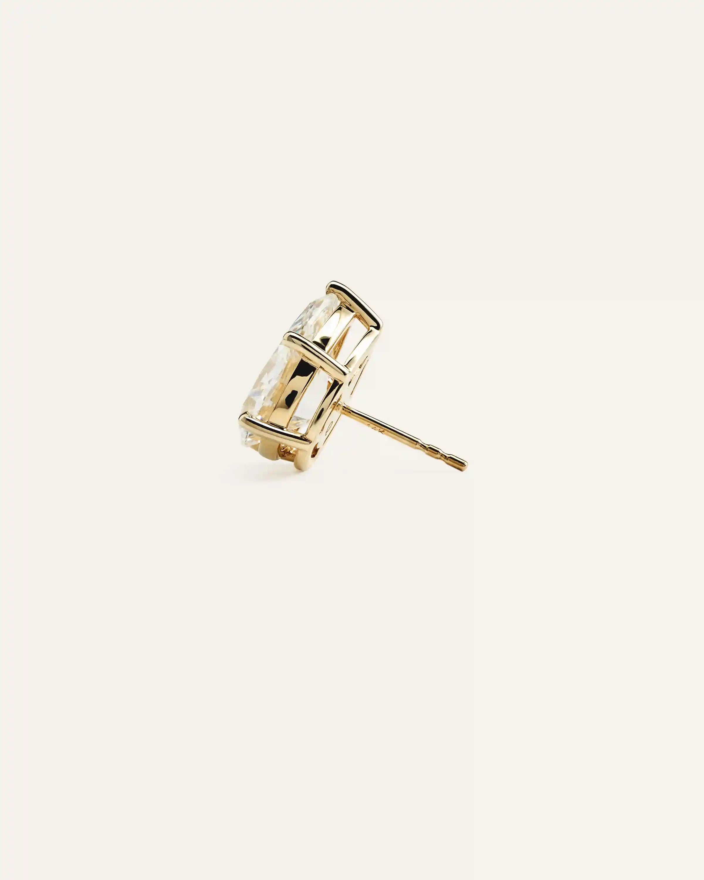 14K Gold Lab Grown Diamond Statement Pear Studs - 8ctw