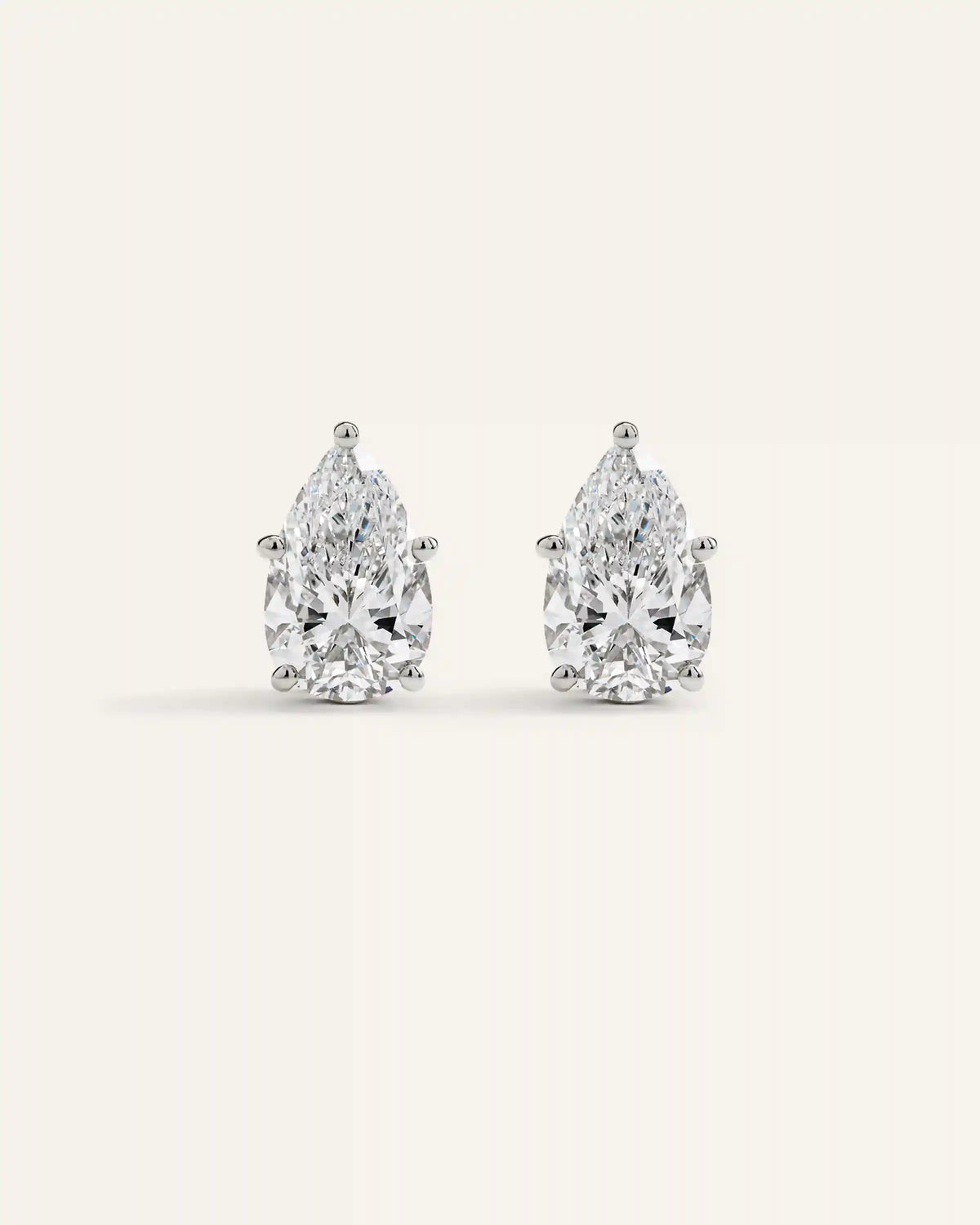 14K Gold Lab Grown Diamond Statement Pear Studs - 8ctw