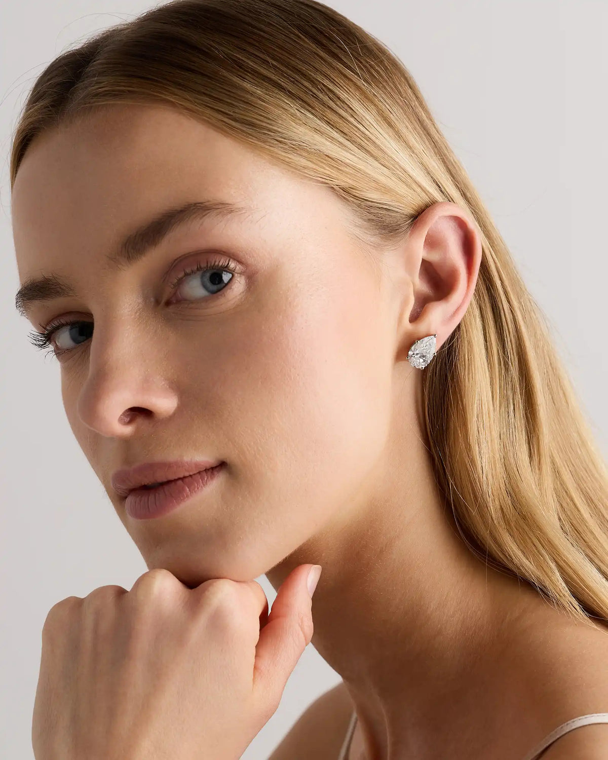 14K Gold Lab Grown Diamond Statement Pear Studs - 8ctw