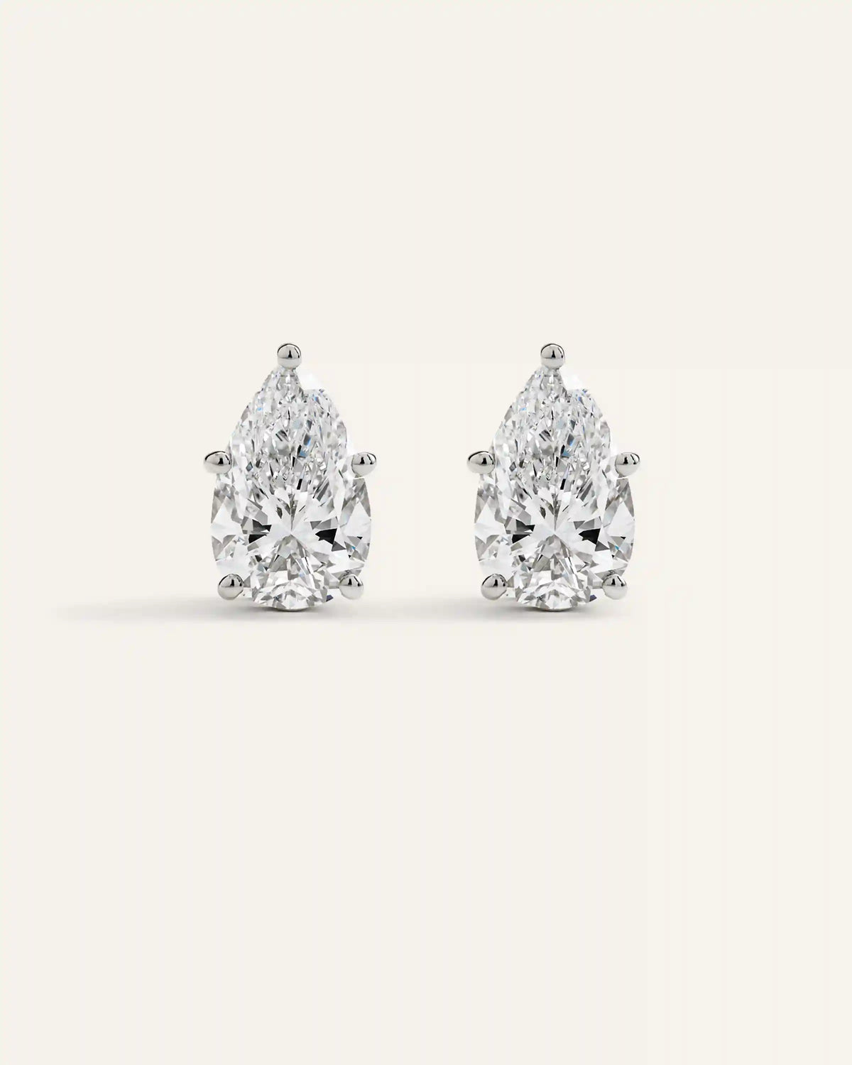 14K Gold Lab Grown Diamond Statement Pear Studs - 10ctw