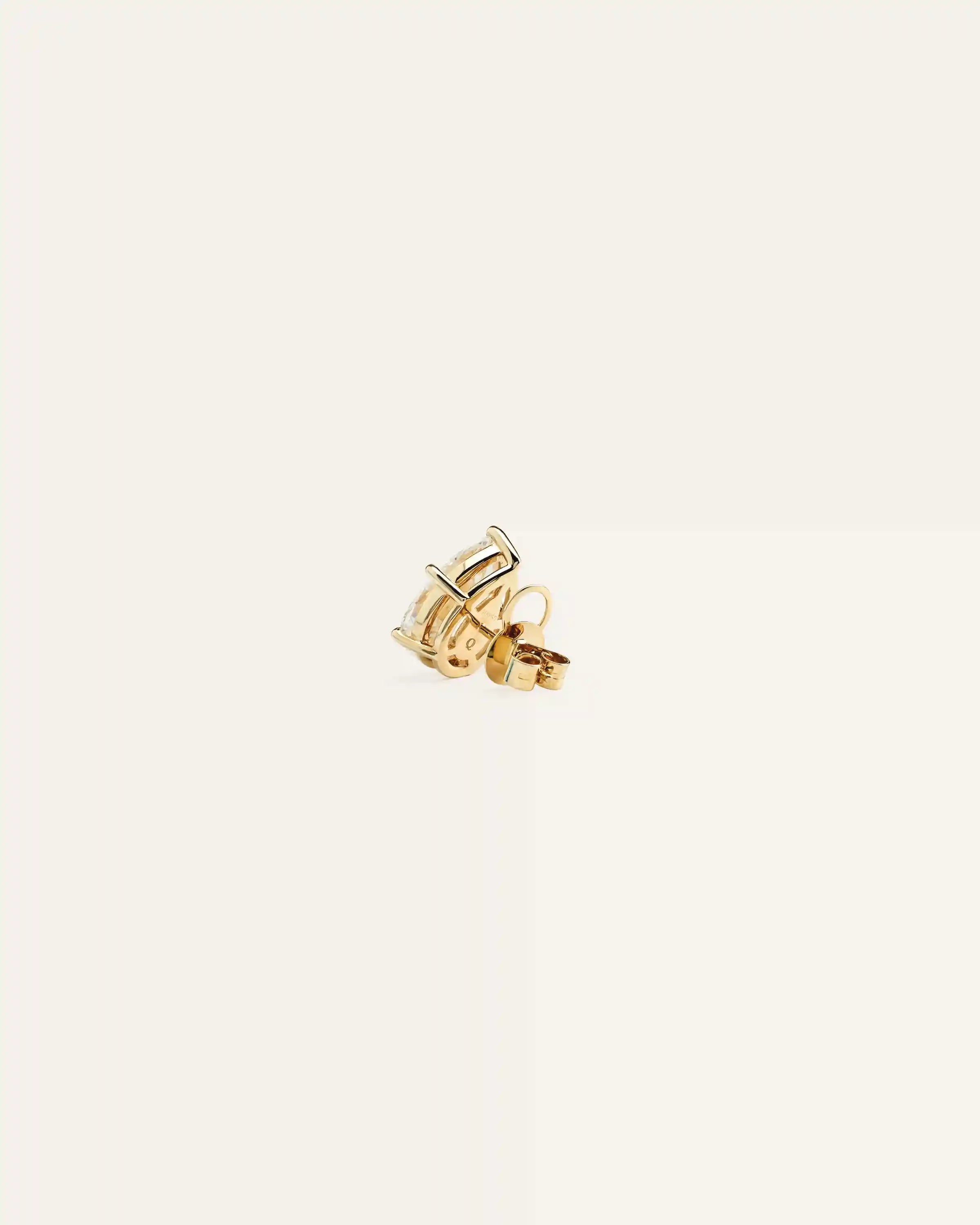 14K Gold Lab Grown Diamond Statement Pear Studs - 10ctw