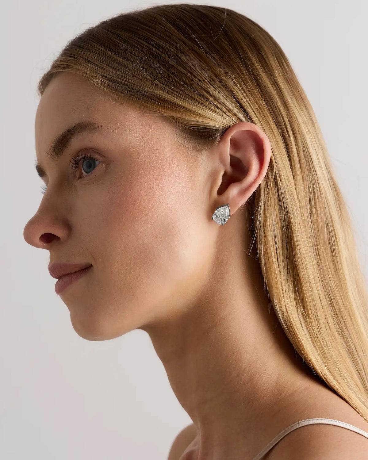 14K Gold Lab Grown Diamond Statement Pear Studs - 10ctw